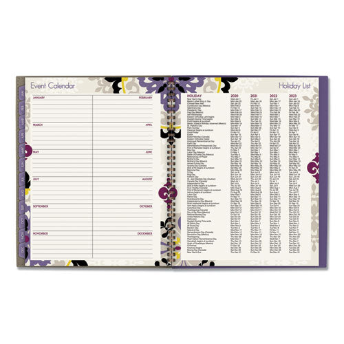 Vienna Weekly/monthly Appointment Book, Geometric Artwork, 11 X 8.5, Purple/tan Cover, 12-month (jan To Dec): 2025