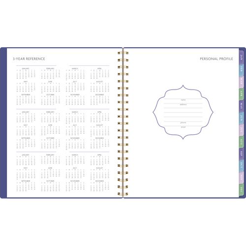 Badge Geo Weekly/monthly Planner, 11 X 9.25, Purple/gold Cover, 13-month (jan To Jan): 2025 To 2026