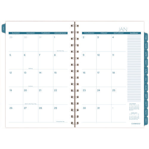 Glacier Weekly/monthly Planner, Glacier Artwork, 8.5" X 6.38", Blue/gray/silver Cover, 12-month (jan To Dec): 2025