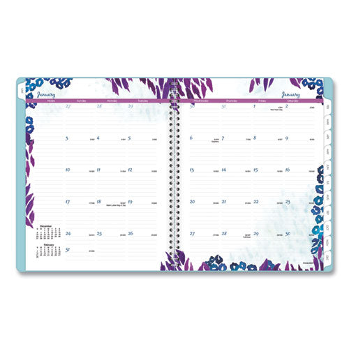 Wild Washes Weekly/monthly Planner, Flora And Fauna Artwork, 11 X 8.5, Blue Cover, 13-month: Jan 2025 To Jan 2026