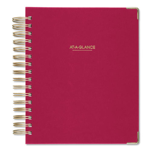 Harmony Daily Hardcover Planner, 8.75 X 7, Berry Cover, 12-month (jan To Dec): 2025