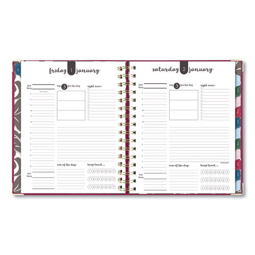 Harmony Daily Hardcover Planner, 8.75 X 7, Berry Cover, 12-month (jan To Dec): 2025