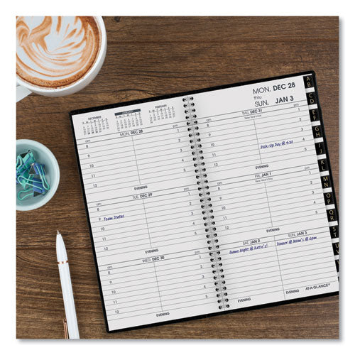 Compact Weekly Appointment Book, 6.25 X 3.25, Black Cover, 12-month (jan To Dec): 2025