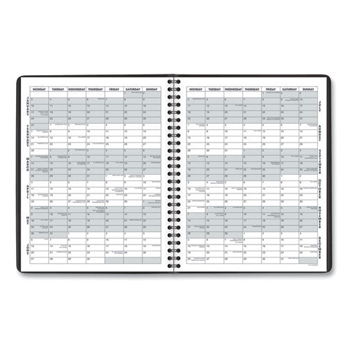 Monthly Planner, 8.75 X 7, Black Cover, 12-month (jan To Dec): 2025