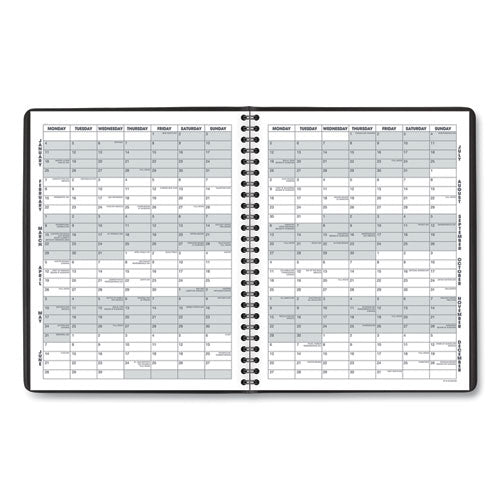 Monthly Planner, 8.75 X 7, Black Cover, 12-month (jan To Dec): 2025