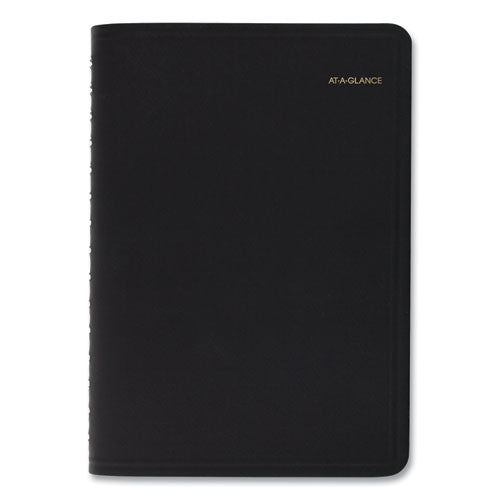 Daily Appointment Book With 30-minute Appointments, 8 X 5, Black Cover, 12-month (jan To Dec): 2025