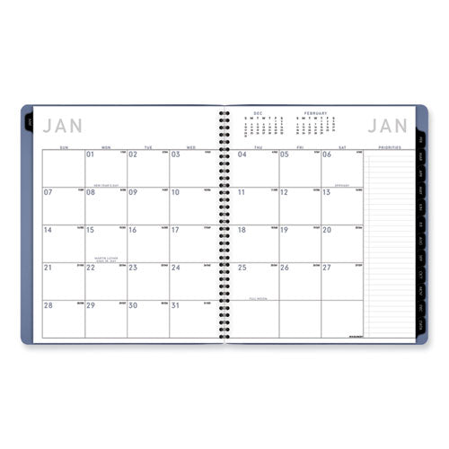 Contemporary Monthly Planner, 11.38 X 9.63, Blue Cover, 12-month (jan To Dec): 2025