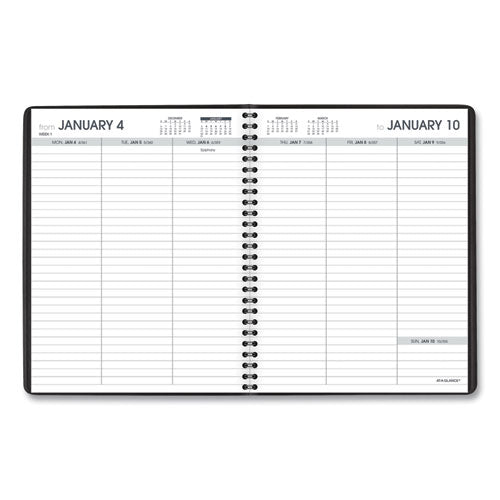 Weekly Planner Ruled For Open Scheduling, 8.75 X 6.75, Black Cover, 12-month (jan To Dec): 2025