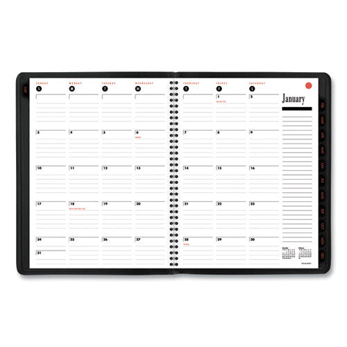 800 Range Weekly/monthly Appointment Book, 11 X 8.25, Black Cover, 12-month (jan To Dec): 2025