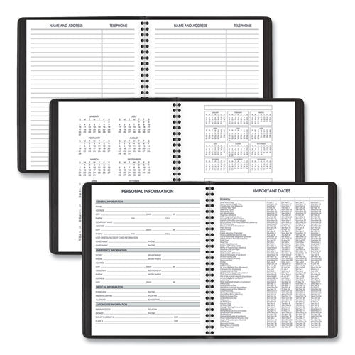 Weekly Vertical-column Appointment Book Ruled For Hourly Appointments, 8.75 X 7, Black Cover, 13-month: Jan 2025 To Jan 2026