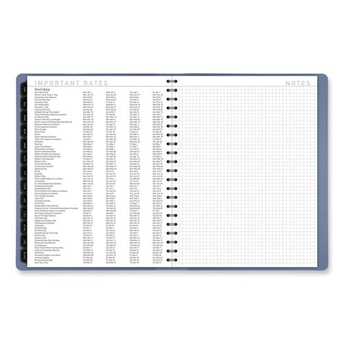 Contemporary Weekly/monthly Planner, 11.38 X 9, Slate Blue Cover, 12-month (jan To Dec): 2025