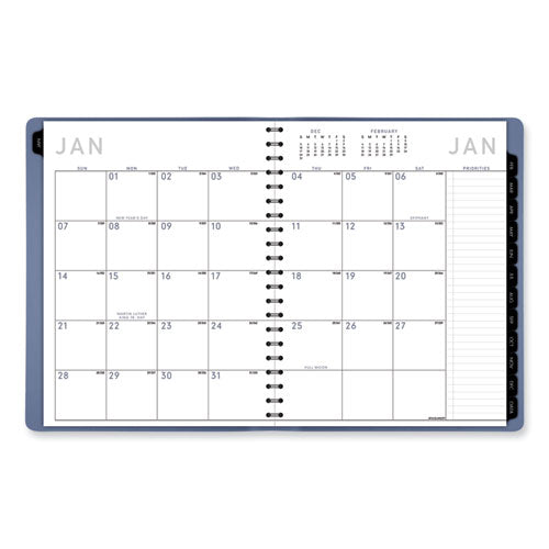 Contemporary Weekly/monthly Planner, 11.38 X 9, Slate Blue Cover, 12-month (jan To Dec): 2025