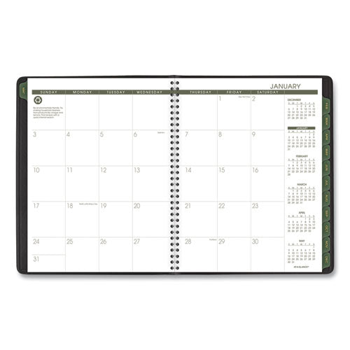 Recycled Weekly Vertical-column Format Appointment Book, 11 X 8.25, Black Cover, 12-month (jan To Dec): 2025