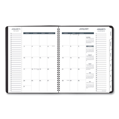 Triple View Weekly Vertical-column Format Appointment Book, 11 X 8.25, Black Cover, 12-month (jan To Dec): 2025