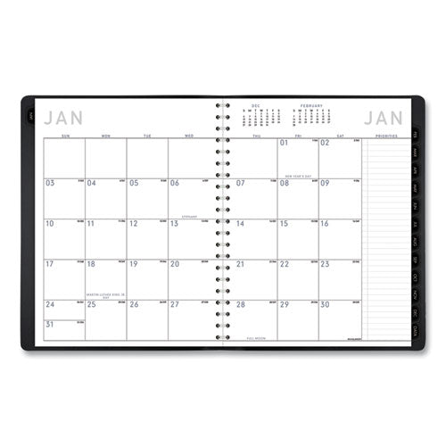 Contemporary Weekly/monthly Planner, Vertical-column Format, 11 X 8.25, Black Cover, 12-month (jan To Dec): 2025