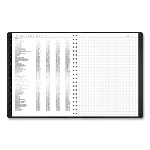 Contemporary Weekly/monthly Planner, Vertical-column Format, 11 X 8.25, Black Cover, 12-month (jan To Dec): 2025