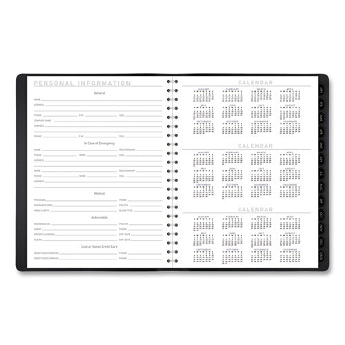 Contemporary Weekly/monthly Planner, Vertical-column Format, 11 X 8.25, Black Cover, 12-month (jan To Dec): 2025