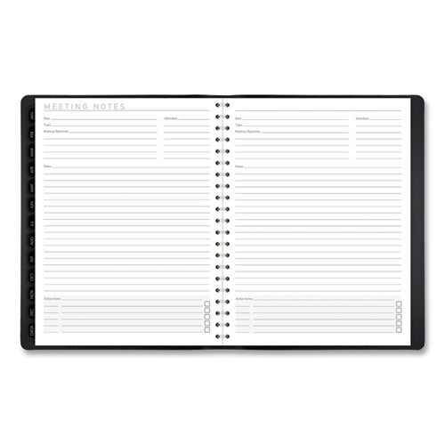 Contemporary Weekly/monthly Planner, Vertical-column Format, 11 X 8.25, Black Cover, 12-month (jan To Dec): 2025