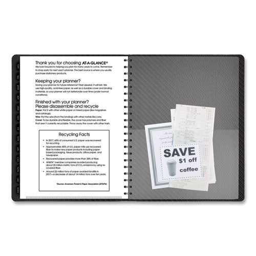 Contemporary Weekly/monthly Planner, Vertical-column Format, 11 X 8.25, Graphite Cover, 12-month (jan To Dec): 2025