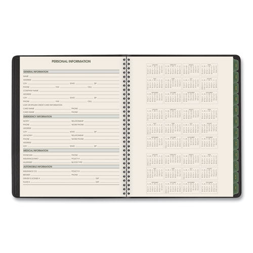 Recycled Weekly Vertical-column Format Appointment Book, 8.75 X 7, Black Cover, 12-month (jan To Dec): 2025