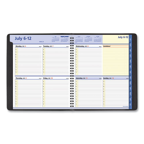 Quicknotes Weekly/monthly Planner, 10 X 8, Black Cover, 12-month (july To June): 2024 To 2025