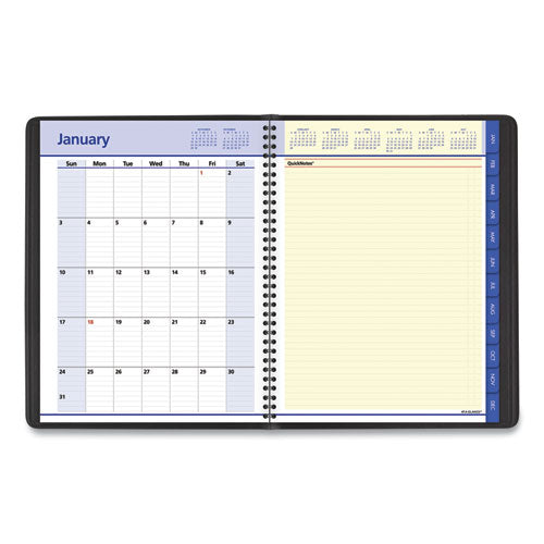 Quicknotes Weekly Vertical-column Format Appointment Book, 11 X 8.25, Black Cover, 12-month (jan To Dec): 2025