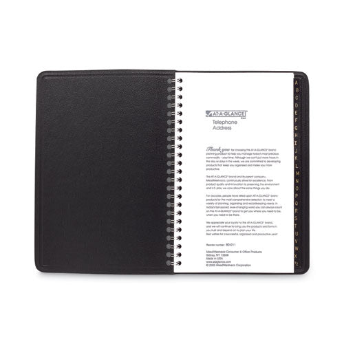 Telephone/address Book, 4.78 X 8, Black Simulated Leather, 100 Sheets