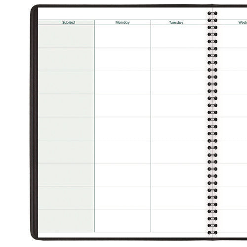 Undated Teacher's Planner, Weekly, Two-page Spread (nine Classes), 10.88 X 8.25, Black Cover