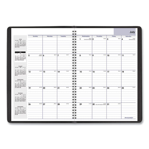 Dayminder Monthly Planner, Academic Year, Ruled Blocks, 12 X 8, Black Cover, 14-month (july To Aug): 2024 To 2025