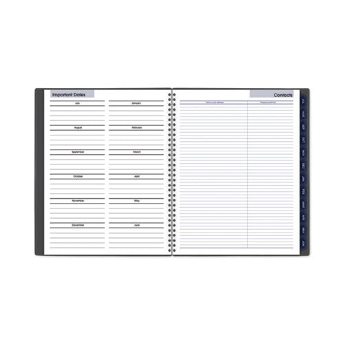 Dayminder Academic Monthly Desktop Planner, Twin-wire Binding, 11 X 8.5, Charcoal Cover, 12-month (july To June): 2024-2025