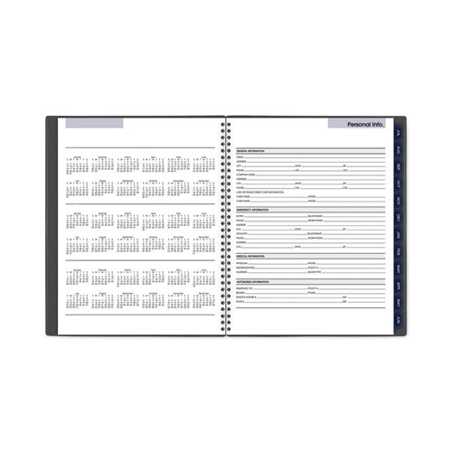 Dayminder Academic Monthly Desktop Planner, Twin-wire Binding, 11 X 8.5, Charcoal Cover, 12-month (july To June): 2024-2025