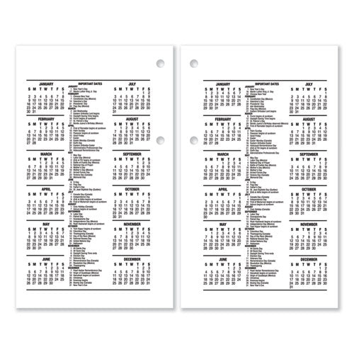 Desk Calendar Refill, 3.5 X 6, White Sheets, 12-month (jan To Dec): 2025