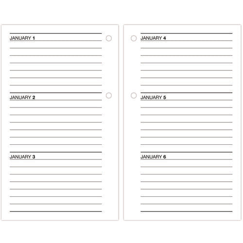 Desk Calendar Refill With Tabs, 3.5 X 6, White Sheets, 12-month (jan To Dec): 2025