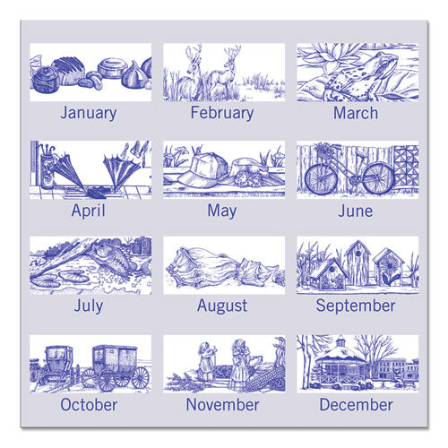 Illustrator's Edition Wall Calendar, Victorian Illustrations Artwork, 12 X 12, White/blue Sheets, 12-month (jan To Dec): 2025