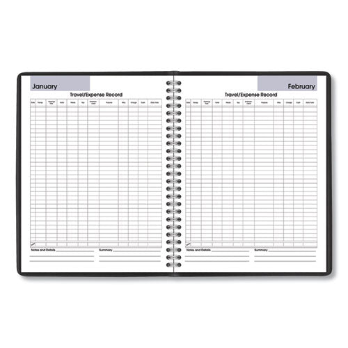 Dayminder Monthly Planner With Notes Column, Ruled Blocks, 8.75 X 7, Black Cover, 12-month (jan To Dec): 2025