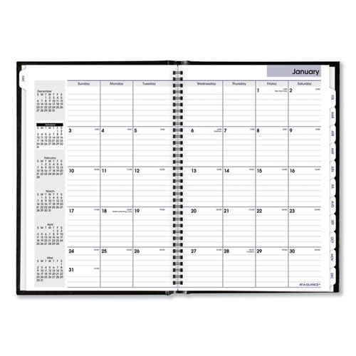 Dayminder Hard-cover Monthly Planner, Ruled Blocks, 11.75 X 8, Black Cover, 14-month: Dec 2024 To Jan 2026