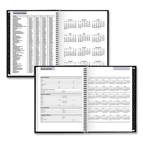 Dayminder Hardcover Weekly Vertical-column Format Appointment Book, 11 X 8, Black Cover, 12-month (jan To Dec): 2025