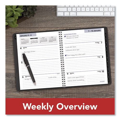 Dayminder Executive Weekly/monthly Refillable Planner, 8.75 X 7, Black Cover, 12-month (jan To Dec): 2025