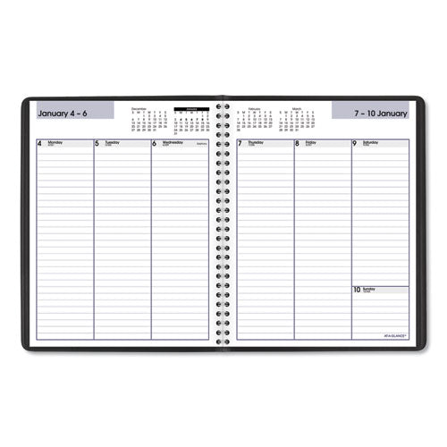 Dayminder Weekly Planner, Vertical-column Format, 8.75 X 7, Black Cover, 12-month (jan To Dec): 2025