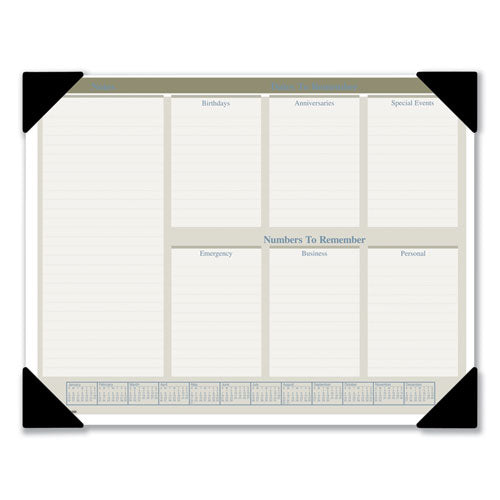 Executive Monthly Desk Pad Calendar, 22 X 17, White Sheets, Black Corners, 12-month (jan To Dec): 2025