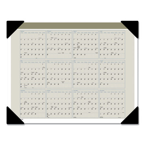 Executive Monthly Desk Pad Calendar, 22 X 17, White Sheets, Black Corners, 12-month (jan To Dec): 2025