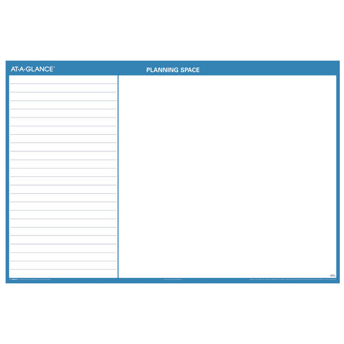 Horizontal Reversible/erasable Wall Planner, 36 X 24, White/blue Sheets, 12-month (jan To Dec): 2025