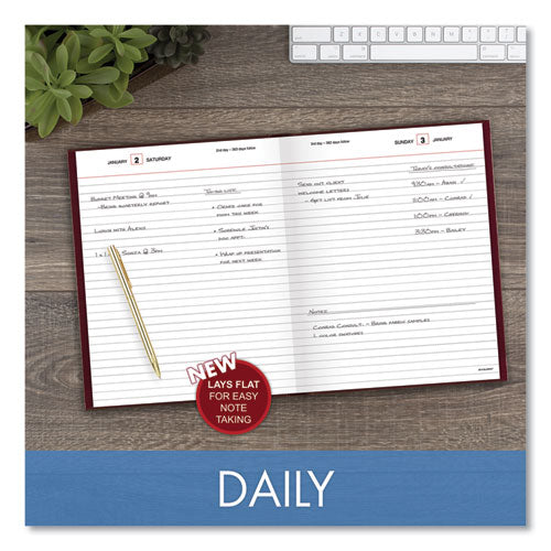 Standard Diary Daily Diary, 2025 Edition, Medium/college Rule, Red Cover, (200) 9.5 X 7.5 Sheets