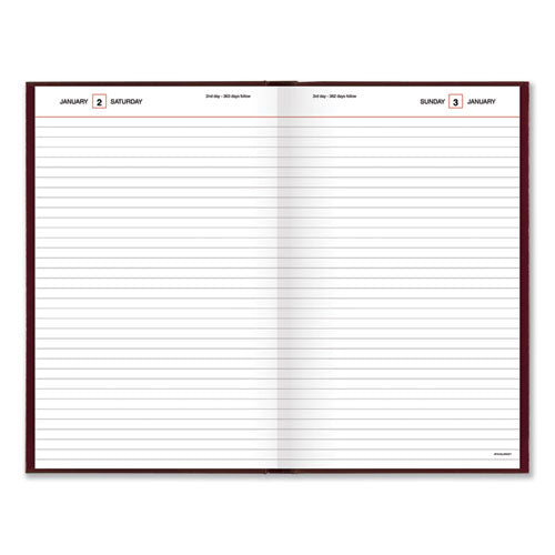 Standard Diary Daily Diary, 2025 Edition, Wide/legal Rule, Red Cover, (200) 12 X 7.75 Sheets