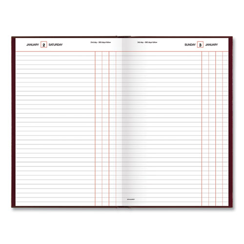 Standard Diary Daily Journal, 2025 Edition, Wide/legal Rule, Red Cover, (210) 12 X 7.75 Sheets