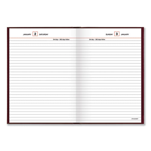 Standard Diary Daily Reminder Book, 2025 Edition, Medium/college Rule, Red Cover, (201) 8.25 X 5.75 Sheets