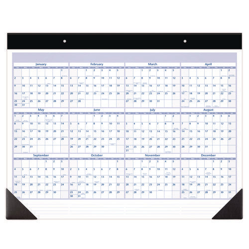 Desk Pad, 24 X 19, White Sheets, Black Binding, Black Corners, 12-month (jan To Dec): 2025