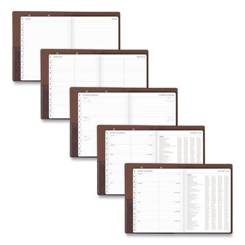 Signature Collection Monthly Clipfolio, 11 X 8, Distressed Brown Cover, 13-month: Jan 2025 To Jan 2026