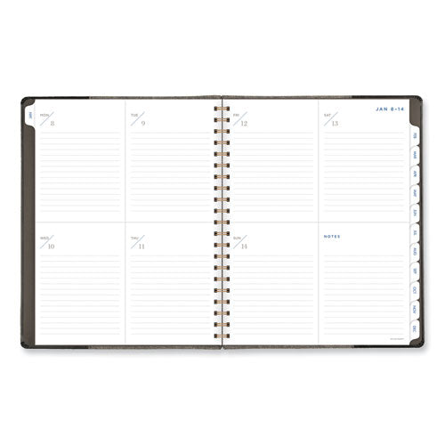 Signature Collection Black/gray Felt Weekly/monthly Planner, 11.25 X 9.5, Black/gray Cover, 13-month: Jan 2025 To Jan 2026