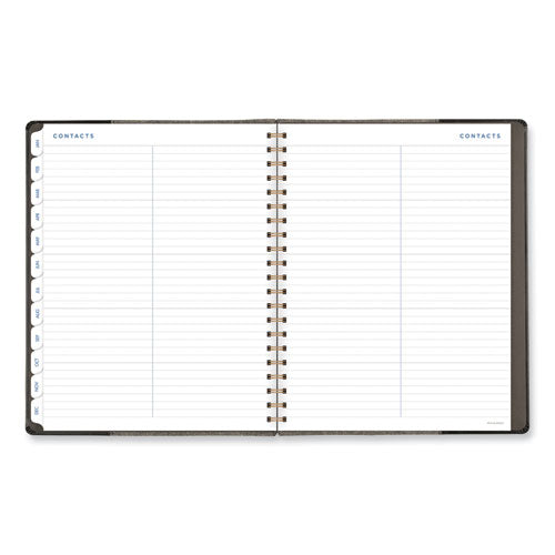 Signature Collection Black/gray Felt Weekly/monthly Planner, 11.25 X 9.5, Black/gray Cover, 13-month: Jan 2025 To Jan 2026